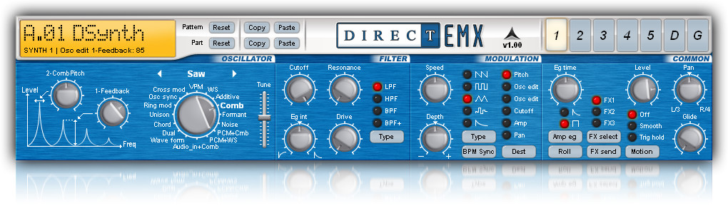 DirectSynth DirectEMX, VST Editor for Korg Electribe MX synthesizer