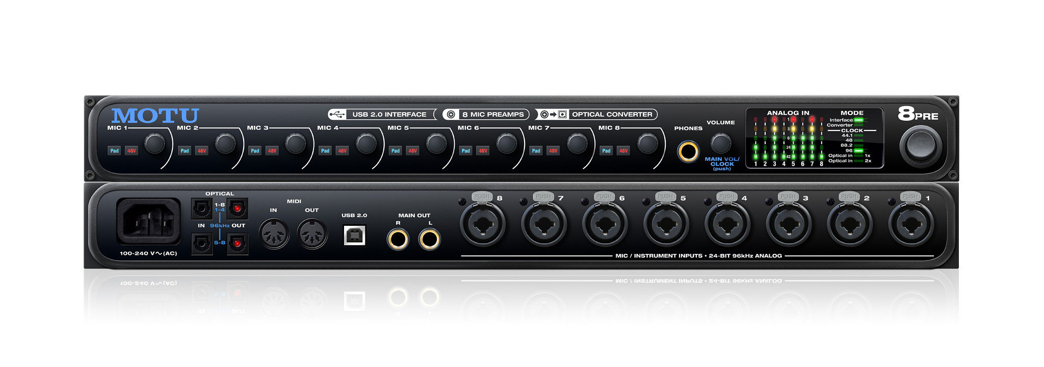 MOTU 8Pre USB audio interface and expander now shipping