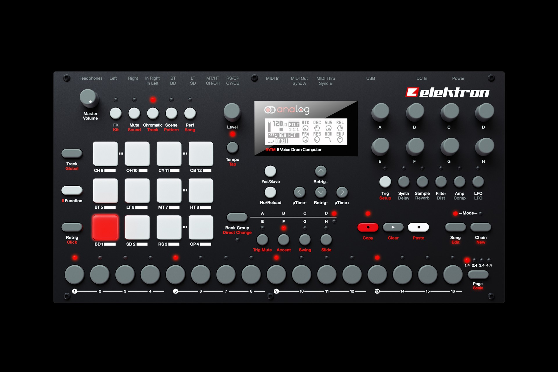 Elektron Analog Rytm sound demos and full specifications introduced