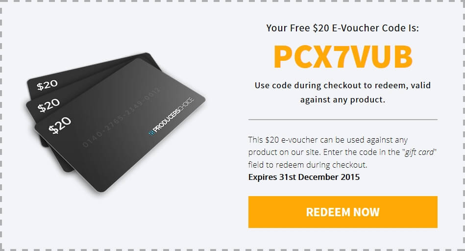 Producers Choice $20 USD e-voucher Xmas gift