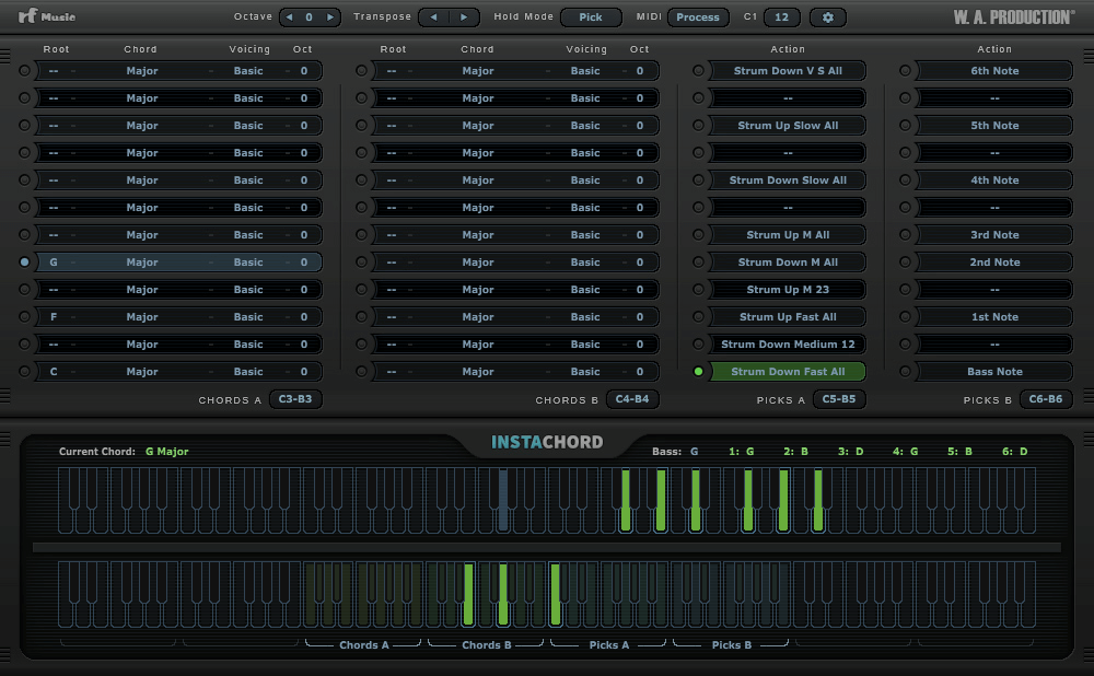 W.A. Production updates InstaChord MIDI processing plugin to v1.2.0