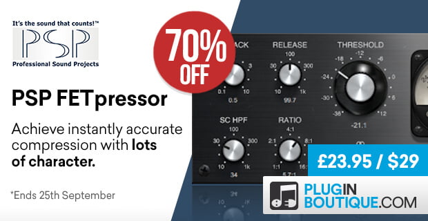 up to 80% off PSP BussPressor & FETpressor compressor plugins