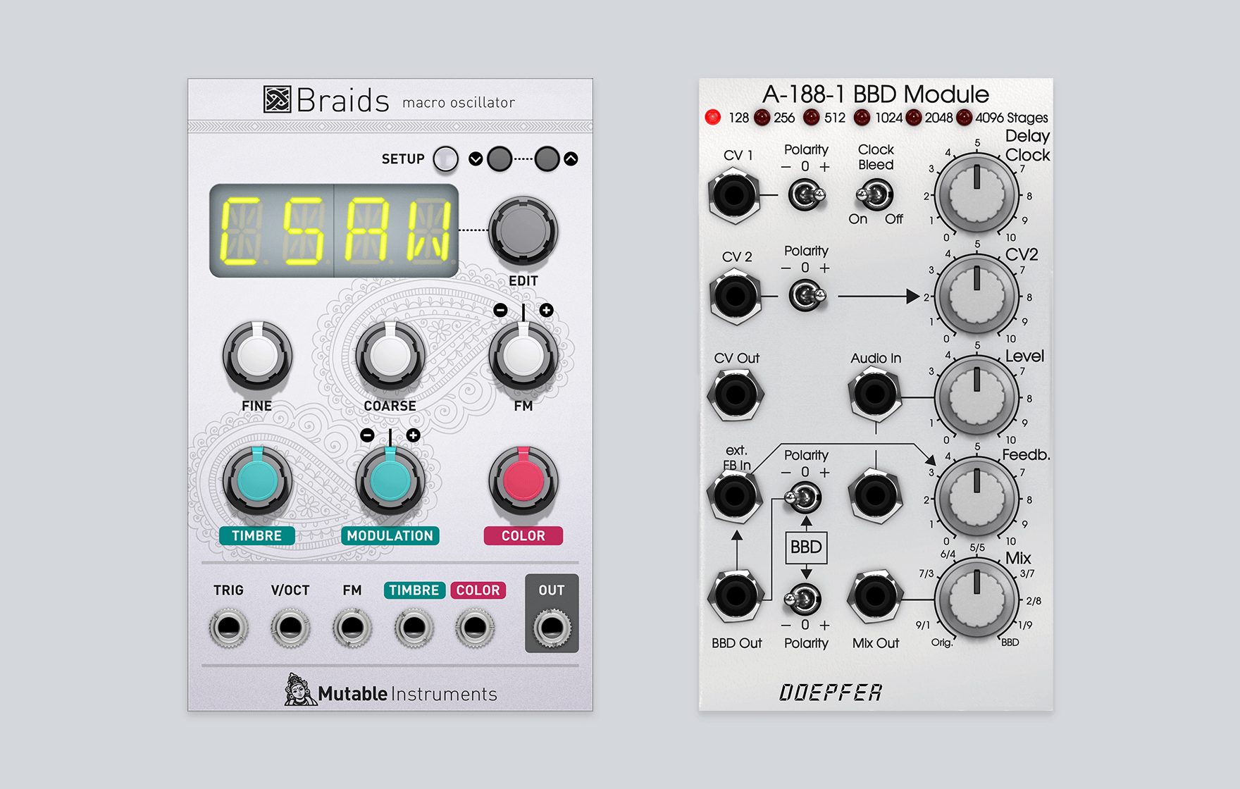 Mutable Instruments Braids u0026 Doepfer A-188-1 Bucket Brigade Device for  Modular now available