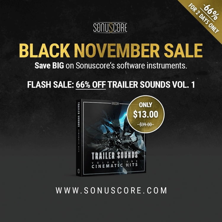 Sonuscore Trailer Sounds Volume 1: Cinematic Hits On Sale For $13 USD